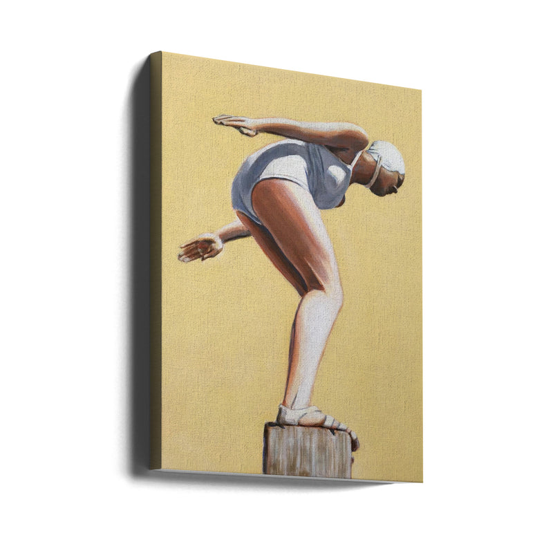Diver On Post - Stretched Canvas, Poster or Fine Art Print I Heart Wall Art