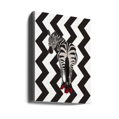 Zebra Heels Zigzag - Stretched Canvas, Poster or Fine Art Print I Heart Wall Art