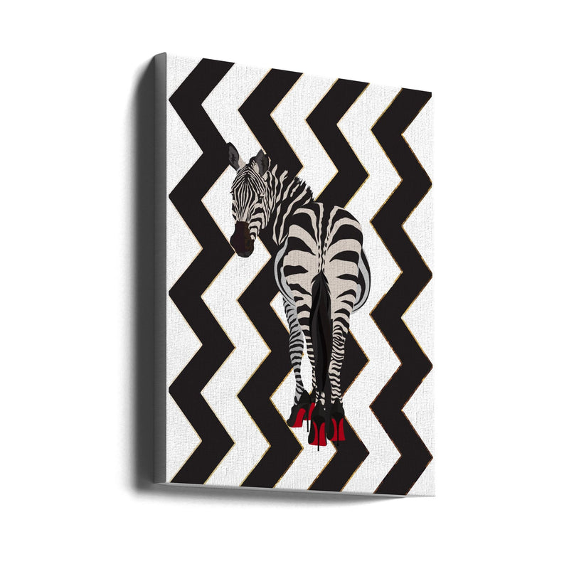 Zebra Heels Zigzag - Stretched Canvas, Poster or Fine Art Print I Heart Wall Art