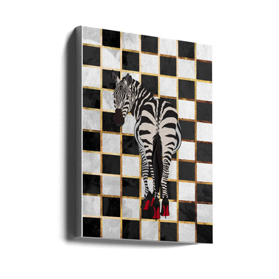 Zebra Heels Checkerboard - Stretched Canvas, Poster or Fine Art Print I Heart Wall Art