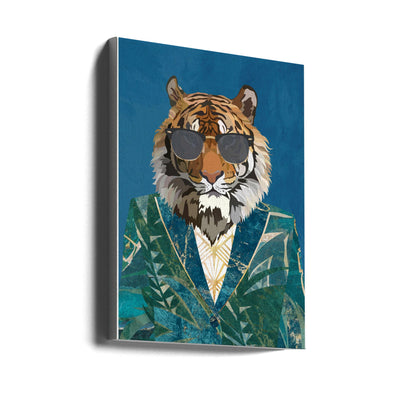 Tiger Jungle Jacket 1 - Stretched Canvas, Poster or Fine Art Print I Heart Wall Art
