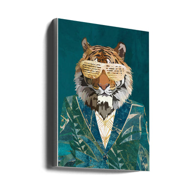 Tiger Jungle Jacket 2 - Stretched Canvas, Poster or Fine Art Print I Heart Wall Art