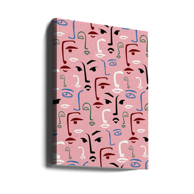 Monochrome Faces - Stretched Canvas, Poster or Fine Art Print I Heart Wall Art