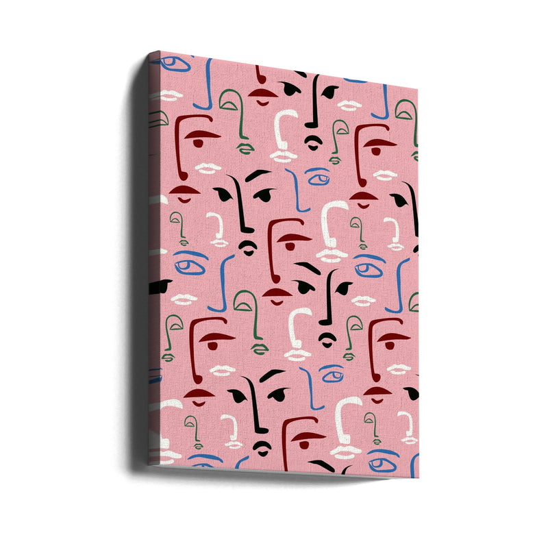 Monochrome Faces - Stretched Canvas, Poster or Fine Art Print I Heart Wall Art