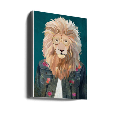 Golden fashion lion 2 - Stretched Canvas, Poster or Fine Art Print I Heart Wall Art