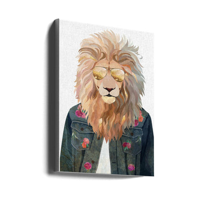 Golden fashion lion 3 - Stretched Canvas, Poster or Fine Art Print I Heart Wall Art