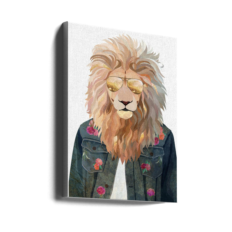 Golden fashion lion 3 - Stretched Canvas, Poster or Fine Art Print I Heart Wall Art