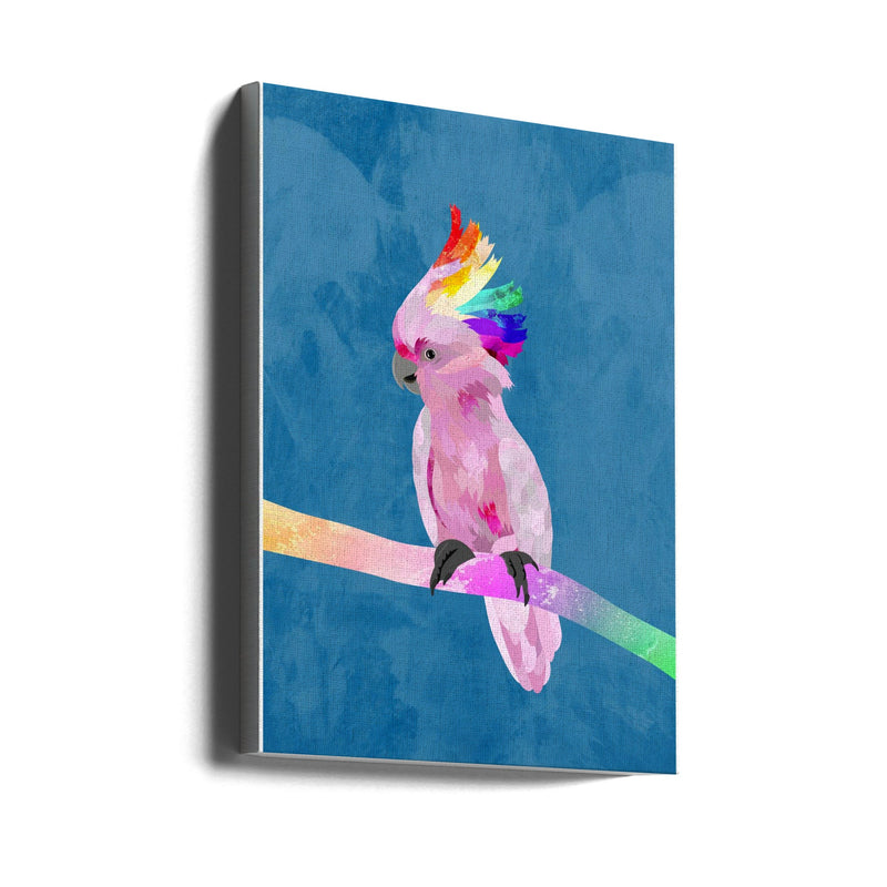 Rainbow Cockatoo Blue - Stretched Canvas, Poster or Fine Art Print I Heart Wall Art