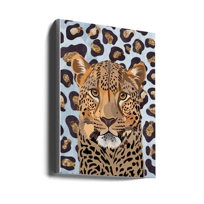 Leopard Print Leopard Blue - Stretched Canvas, Poster or Fine Art Print I Heart Wall Art