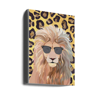 Leopard Print Lion Yellow - Stretched Canvas, Poster or Fine Art Print I Heart Wall Art