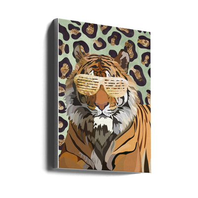 Leopard Print Tiger Green - Stretched Canvas, Poster or Fine Art Print I Heart Wall Art