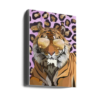 Leopard Print Tiger Pink - Stretched Canvas, Poster or Fine Art Print I Heart Wall Art