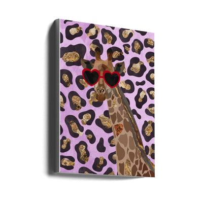 Leopard Print Giraffe Pink - Stretched Canvas, Poster or Fine Art Print I Heart Wall Art