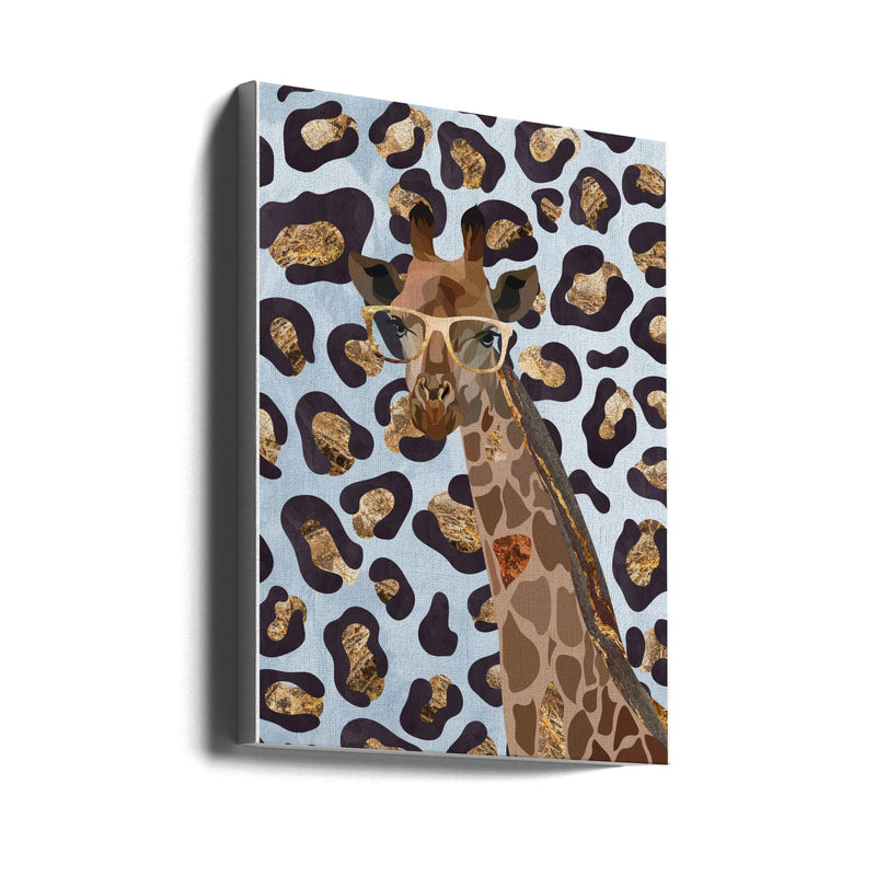 Leopard Print Giraffe Blue - Stretched Canvas, Poster or Fine Art Print I Heart Wall Art