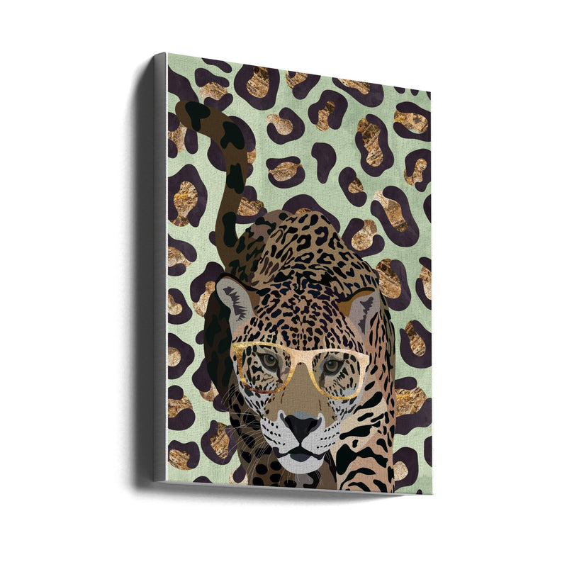 Leopard Print Jag Green - Stretched Canvas, Poster or Fine Art Print I Heart Wall Art