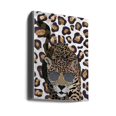 Leopard Print Jaguar Grey - Stretched Canvas, Poster or Fine Art Print I Heart Wall Art