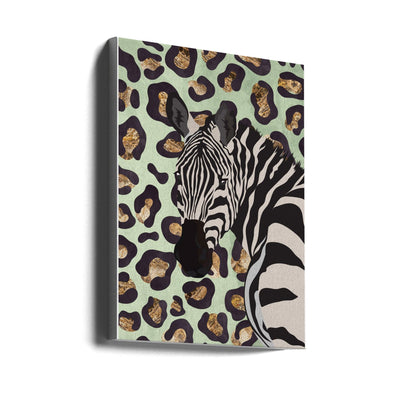 Leopard Print Zebra Green - Stretched Canvas, Poster or Fine Art Print I Heart Wall Art
