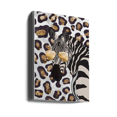 Leopard Print Zebra Grey - Stretched Canvas, Poster or Fine Art Print I Heart Wall Art