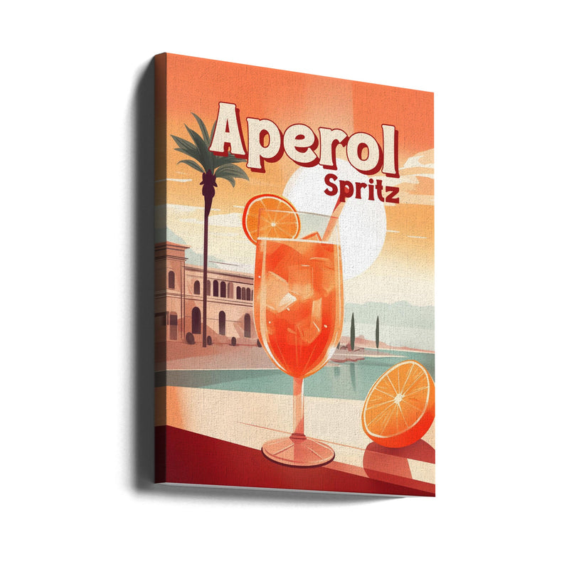 Aperol Spritz Tropical - Stretched Canvas, Poster or Fine Art Print I Heart Wall Art