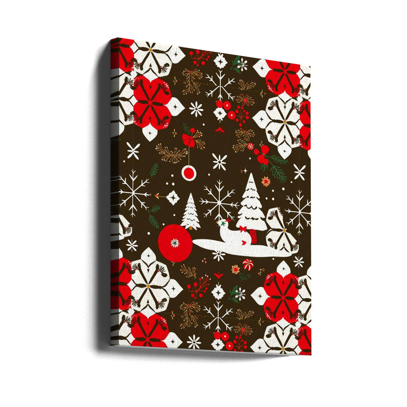 Snowy Festivities Pattern - Stretched Canvas, Poster or Fine Art Print I Heart Wall Art