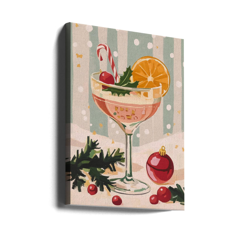 Christmas Cocktail - Stretched Canvas, Poster or Fine Art Print I Heart Wall Art
