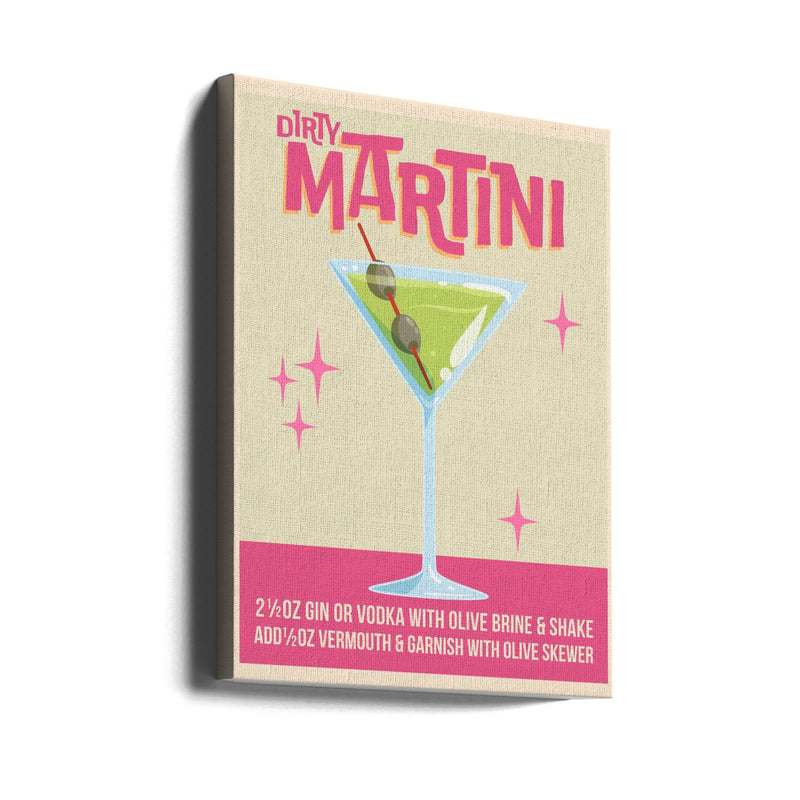 Dirty Martini Cocktail 01.png - Stretched Canvas, Poster or Fine Art Print I Heart Wall Art