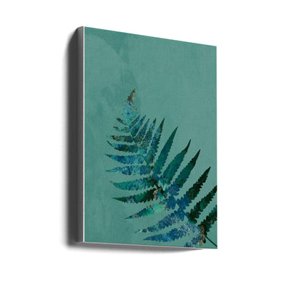 Teal Fern - Stretched Canvas, Poster or Fine Art Print I Heart Wall Art