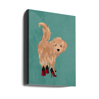 Cockapoo in heels - Stretched Canvas, Poster or Fine Art Print I Heart Wall Art