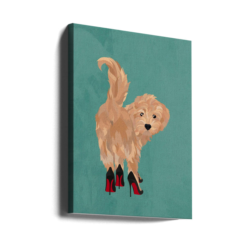 Cockapoo in heels - Stretched Canvas, Poster or Fine Art Print I Heart Wall Art