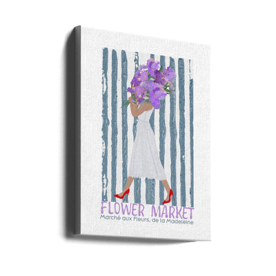 Flower Market Marche aux fleurs Paris - Stretched Canvas, Poster or Fine Art Print I Heart Wall Art