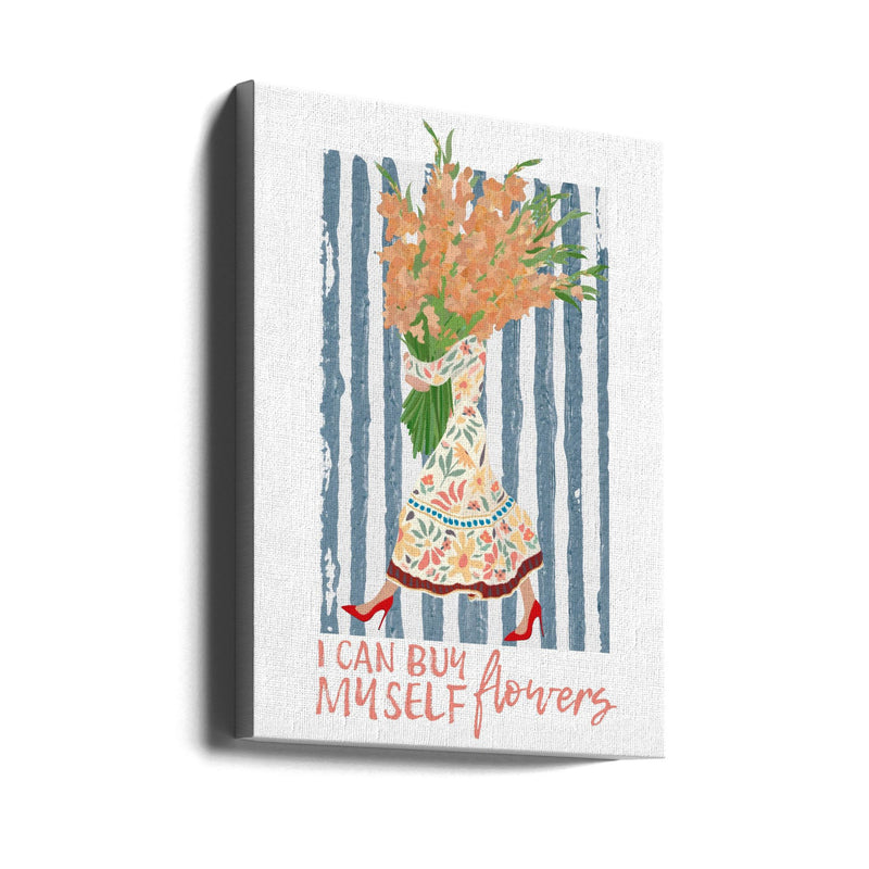 I Can Buy Myself Orange Flowers - Stretched Canvas, Poster or Fine Art Print I Heart Wall Art