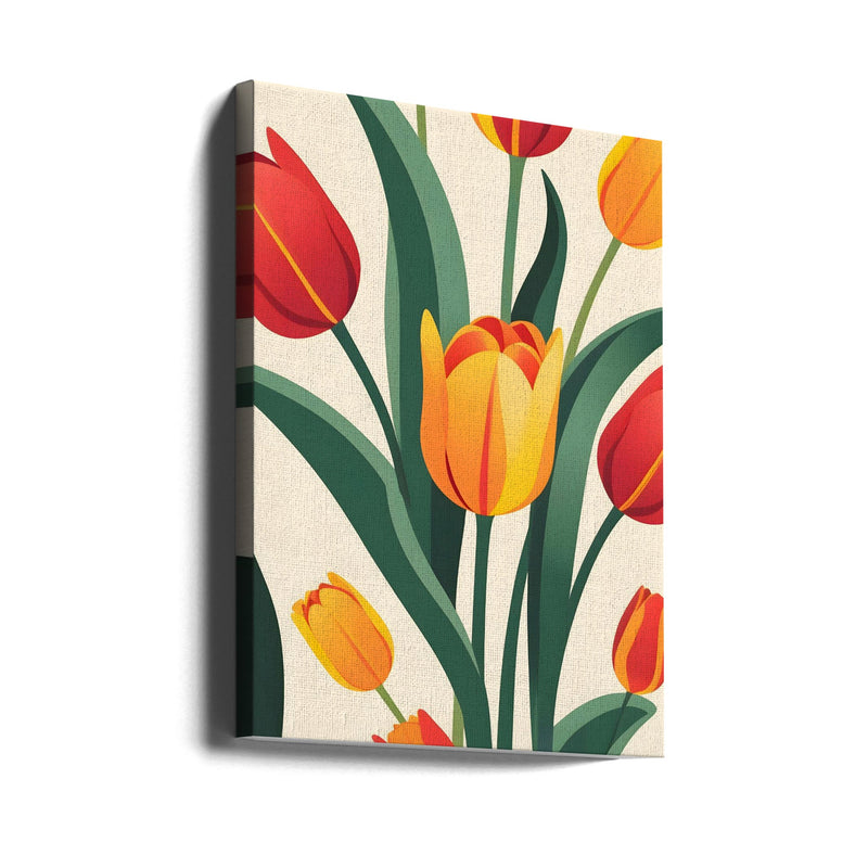Bold Tulip Illustration - Stretched Canvas, Poster or Fine Art Print I Heart Wall Art
