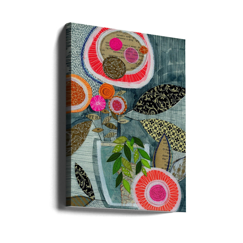 Collage Bloom - Stretched Canvas, Poster or Fine Art Print I Heart Wall Art