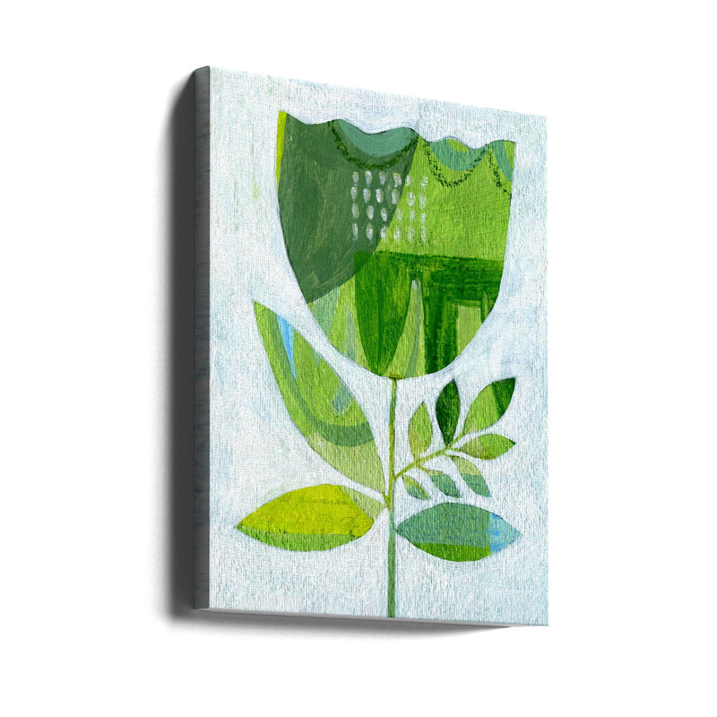 Abstract Tulip Green - Stretched Canvas, Poster or Fine Art Print I Heart Wall Art