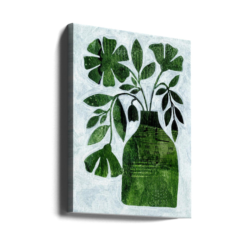 Abstract Green Floral - Stretched Canvas, Poster or Fine Art Print I Heart Wall Art