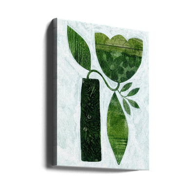 Abstract Green Tulip - Stretched Canvas, Poster or Fine Art Print I Heart Wall Art