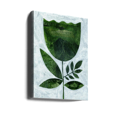 Abstract Green Tulip - Stretched Canvas, Poster or Fine Art Print I Heart Wall Art
