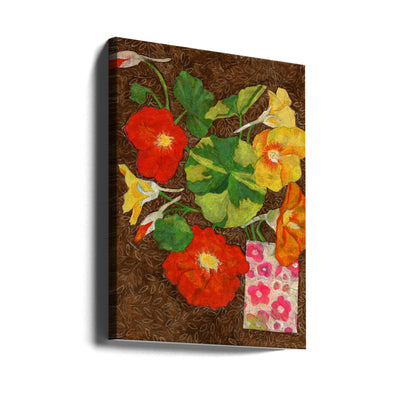 Colorful Nasturtium Flowers - Stretched Canvas, Poster or Fine Art Print I Heart Wall Art