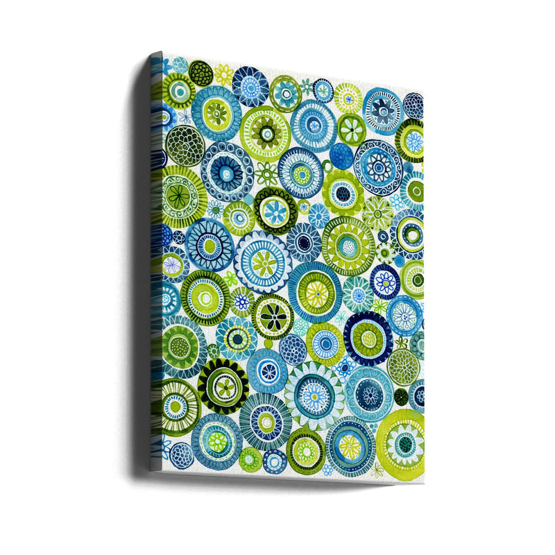 Frolic Floral Circles Pattern - Stretched Canvas, Poster or Fine Art Print I Heart Wall Art