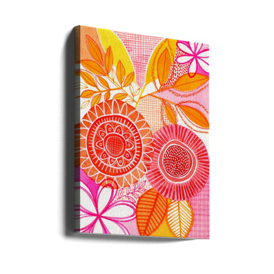 Hot Floral - Stretched Canvas, Poster or Fine Art Print I Heart Wall Art