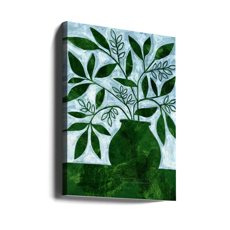 Green Leaves Still Life - Stretched Canvas, Poster or Fine Art Print I Heart Wall Art