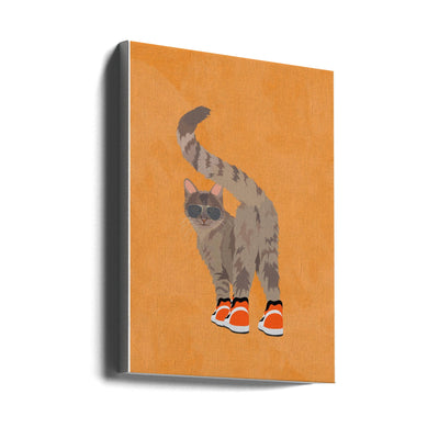 Cat wearing sneakers - Stretched Canvas, Poster or Fine Art Print I Heart Wall Art