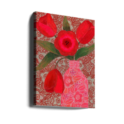 Red Tulips - Stretched Canvas, Poster or Fine Art Print I Heart Wall Art