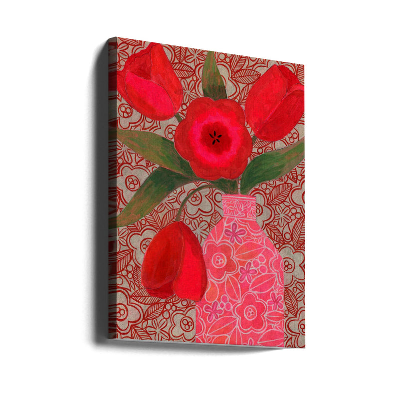 Red Tulips - Stretched Canvas, Poster or Fine Art Print I Heart Wall Art