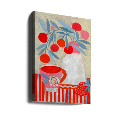 Tea &amp;amp; Strawberries - Stretched Canvas, Poster or Fine Art Print I Heart Wall Art