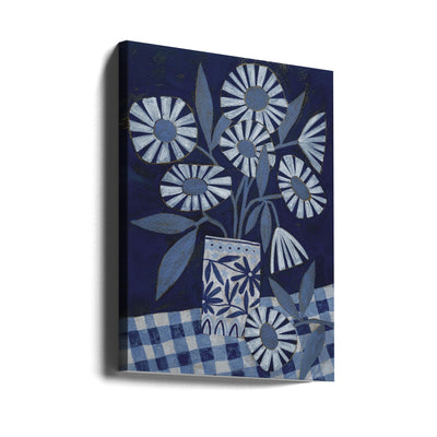 Stylized Flowers In A Decorative Vase - Stretched Canvas, Poster or Fine Art Print I Heart Wall Art