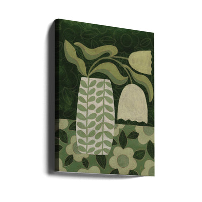 Green Tulip Still Life - Stretched Canvas, Poster or Fine Art Print I Heart Wall Art