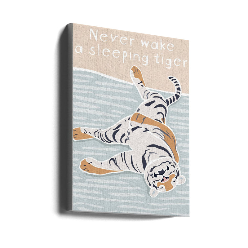 Never wake a sleeping tiger - Stretched Canvas, Poster or Fine Art Print I Heart Wall Art