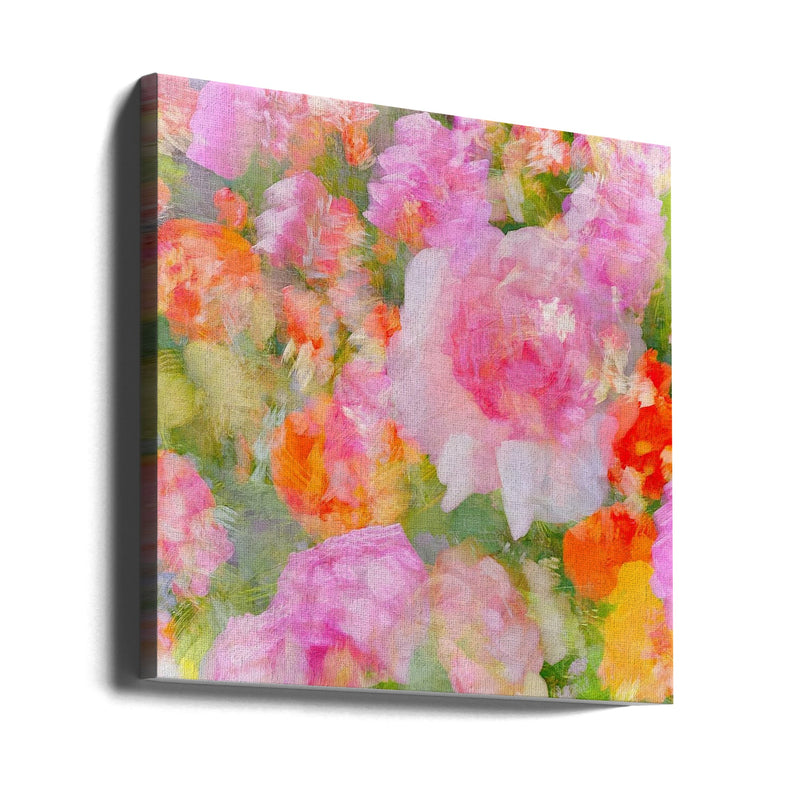 My Rose Garden Impression - Square Stretched Canvas, Poster or Fine Art Print I Heart Wall Art