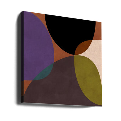 Mid Circles Terracotta Blck2 - Square Stretched Canvas, Poster or Fine Art Print I Heart Wall Art